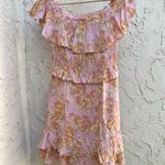 ASTR floral print ruffle off- shoulder mini dress smocked bodice size M Photo 2