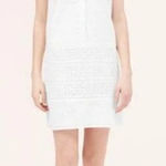 Ann Taylor Loft dress women's 14 sleeveless tank eyelet lace shift white boho Photo 0