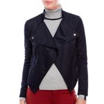 Romeo + Juliet Couture Blue Faux Sued Moto Jacket Size Small Photo 1