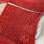 NWOT New York & Company women Pink Crocheted Sweater 3/4 Sleeve w/ Camisole. Sm Photo 4