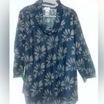 Anokhi Lotus Print Cowl Neck Tunic size large Blue Photo 1