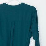 EXPRESS Green Shirt Dress Zipper Belted Long Sleeve Size L Roll Tab Sleeve Work Photo 7