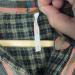 Free People  One Of The Guys Button Down Shirt Sz.M/Green/Double Cloth/Oversized Photo 3