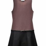 ZARA NWT 2025 collection BLACK/BROWN sleeveless BELTED KNIT MINI DRESS M Photo 0