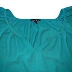 Sami & Jo Womens Blouse Top Shirt Green Pullover Balloon Sleeve V Neck XL Photo 1