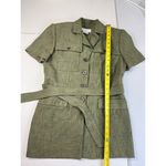 Dress Barn ‎ Olive Green Safari Style Short Sleeve Belted Shirt Dress Sz 4 Photo 4