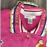 Vintage Arriviste Women's Sz XL Pink Spring Summer Flower Cardigan Sweater Photo 9