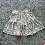 Women's Floral Flared Short Skirt Polka Dot Mini Skirt Tan Size M Photo 7