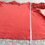 Sundance Coral Floral Embroidered Tee Flutter Ruffle Short Sleeves Boho Size S Orange Photo 7