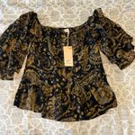 Sun & Shadow  brown and black top NWT Size XS Photo 0