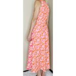 French Connection Pink & Orange Floral Prairie Girly Midi Sleeveless Dress Photo 3