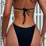 SheIn Swim SXY Mesh Splice Underwire Halter Bikini Sz SM Photo 1