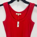 Madewell Regenerative Supima Cotton Ribbed Scoopneck Tank Festival Red XS NWT Photo 3