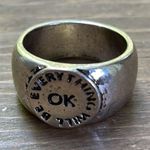 Silver Everything Will Be OK Quote Ring Photo 6