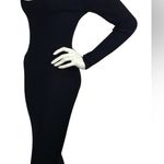 Fora Midi Ribbed Fitted Sweater Dress Scoop Neck Black M Size M Photo 2