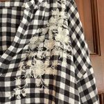 American Eagle Black and White embroidered Checkered Women's Top large Photo 3
