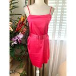 ZARA NEW  Satin Effect Belted Mini Dress in Hot Pink Barbiecore Photo 2