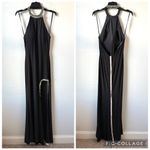 Mac Duggal  26533 High Slit Halter Gown Rhinestone Details Black 6 Photo 3