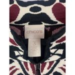 Chico's  Multicolor Knit Long Cardigan Jacket Size 3 - Nylon/Rayon Blend Intricate Photo 3