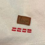 Peace Love World pink sweater Asymmetrical Neck Sweater XS raw hem Photo 6