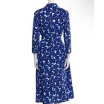 Carolina Herrera  cotton Blue and White Floral Long Sleeve self-tie belt Dress Photo 3
