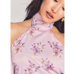 Love Shack Fancy BOCA HANDKERCHIEF TOP pink floral satin silk Photo 3