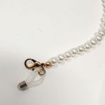 Berry Knotted Headband, Patterned Mask, and Pearl Mask Chain, Brand New Black Photo 3