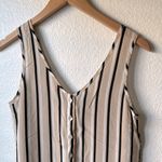 ASCENO Striped Sleeveless Jumpsuit 100%silk Black Size 2 Photo 2