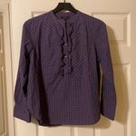 J.Crew quarter button ruffled checkered blouse, size 10P Photo 0