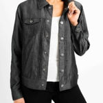 Tahari Bomber Flight Jacket  Pintuck Size M Lightweight Chambray Western Casual Photo 0