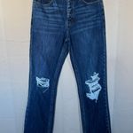 KanCan USA Kancan Jeans Womens Distressed High Rise Straight Leg Denim Pants Blue Dark Wash 7 /27 Photo 0