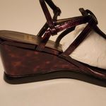Stuart Weitzman  Obladi Sandal Cognac Tortoise Women's Brown Leather Wedge Size 8 Photo 8