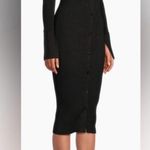 Reiss NWOT  Avery Rib Knit Body Con casual Midi-Dress in Black sz  M Photo 1