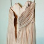 AMSALE Women's Blush Pink Sweetheart Neckline Wedding Chiffon Maxi Dress Size 2 Photo 5
