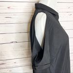 Guess Black Cold Shoulder Button Up Tie Front Top Size Medium Photo 4