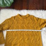 Gold Yellow Cableknit Chunky Sweater Cozy Size M Photo 3