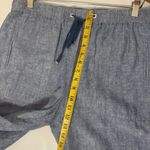 Rafaella  Linen Pants Women Large Blue Straight Leg Casual Beach Nautical Resort Photo 5