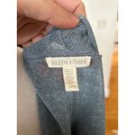 Eileen Fisher Light Blue Metallic Organic Linen Short Sleeve Long Line Cardigan Photo 4