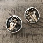 Vahan Vintage Alwand  Sterling Silver Dimpled Round Statement Clip On Earrings Photo 9