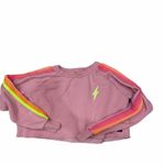 Aviator Nation  Pink 5 Stripe Set Cropped Neon 5 Stripe Crewneck and Sweatpants Photo 2