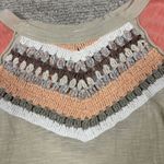 Free People We The  Spring Bound Top Womens Small Crochet Paneled Shirt Beige Photo 1