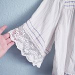 Free People  Ivory See Saw Rainbow Metallic Pinstripe Top Photo 3