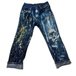 Lee Thrashed Bleach 90s Vintage Jeans 27β High Waisted Bootcut Dark Wash Denim Photo 0