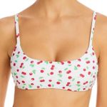 AQUA Square Neck Cherry Print Bikini Swim Top Size S Photo 0