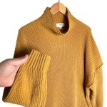 Aerie  Women’s Oversized Chunky Chenille Knit Mock Neck Mustard Sweater Photo 1