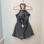 Storia NWT Pinstriped Pocket Romper blue white size medium Photo 7