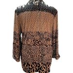 Robert Louis Tan & Black Animal Print Open Front 3/4 Sleeves Cardigan Size PL Photo 3