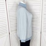 Liz Claiborne  Striped Multi Knit Quarter Zip Mock Neck Sweater Blue White XL Photo 2