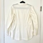 Lafayette 148 New York Ivory Button Up Shirt $448 Elegant Cuffs Women's Size 8 White Photo 5