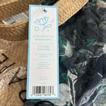 Draper James Tan and Blue Woven Tote Bag with Floral Scarf Photo 3